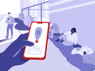 Illustration of app helping to identify homeless residents