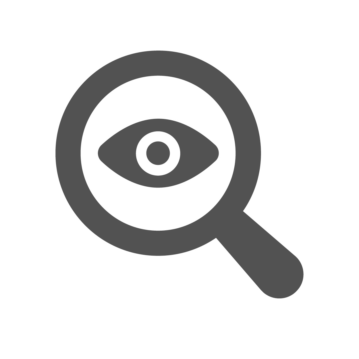 Graphic of eye in magnifying glass, created by Adrien Coquet from the Noun Project